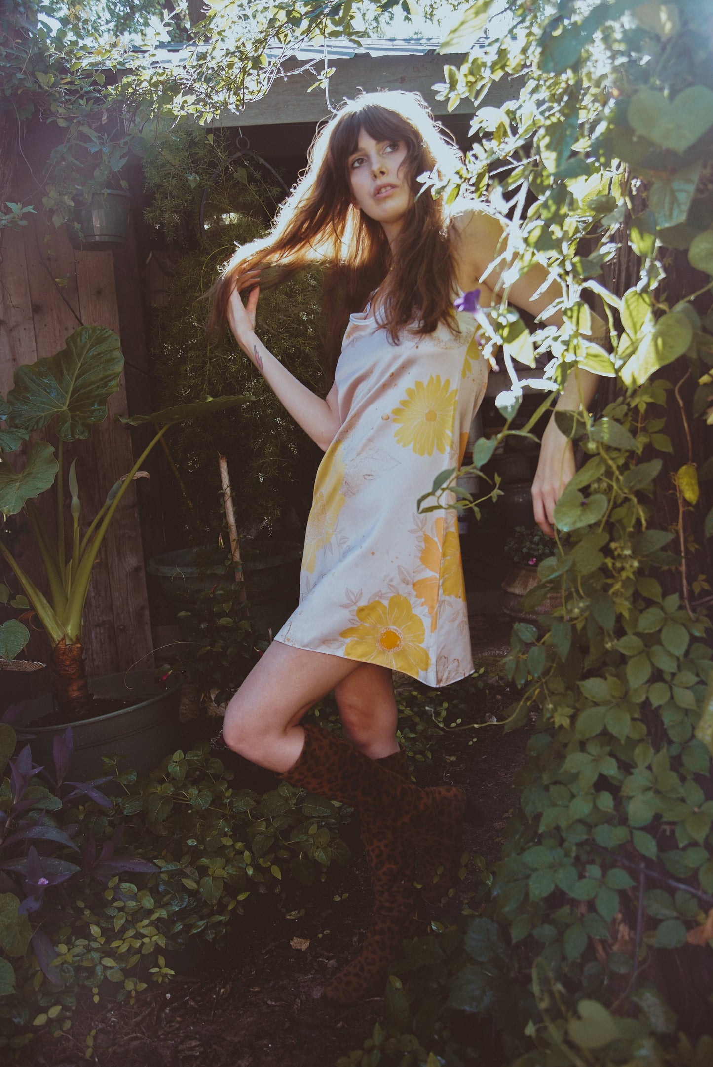 Vela Silk Dress in Flower Constellation